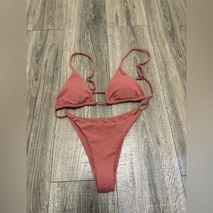 Zaful Women’s Brown Triangle Bikini Size M Cheeky Bottom